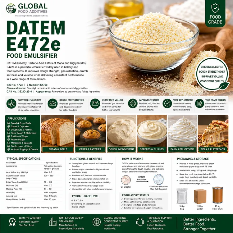DATEM E472e food emulsifier food additive ingredient illustration