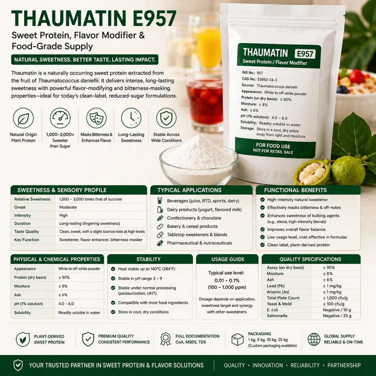Food-grade Thaumatin E957 sweet protein powder